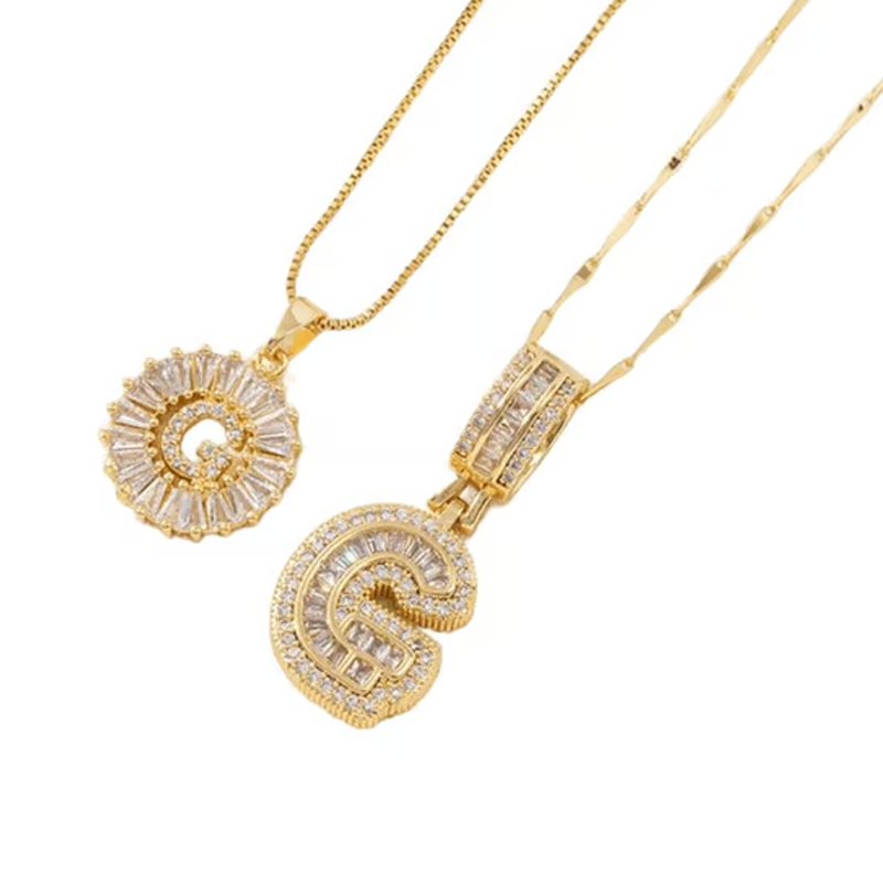Luneria – Two-Piece Initial Pendant Necklace Set