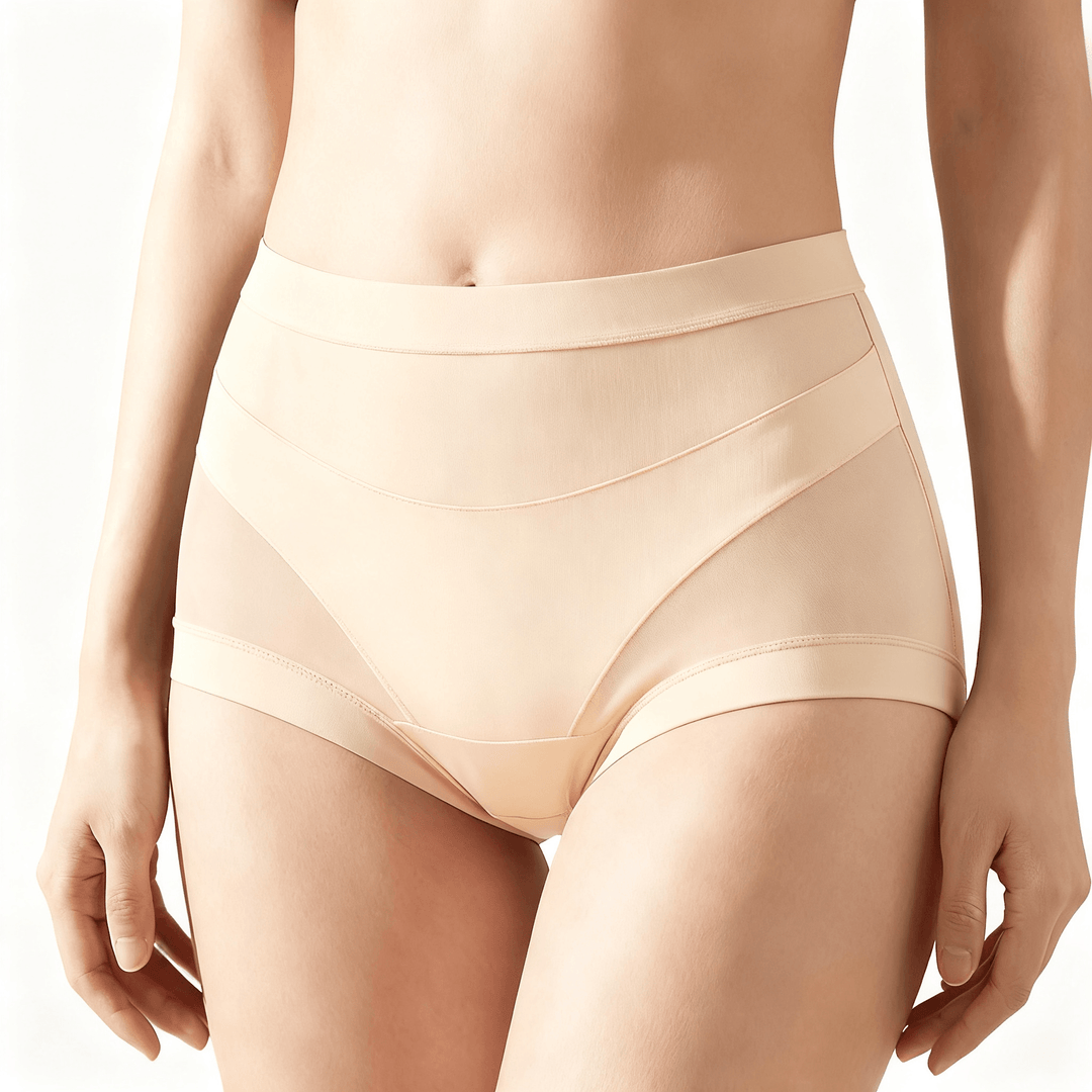 Nuvelle – Seamless High-Waist Mesh Panties Beige