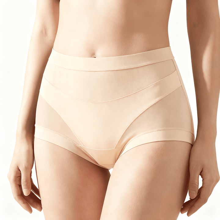 Nuvelle – Seamless High-Waist Mesh Panties Beige