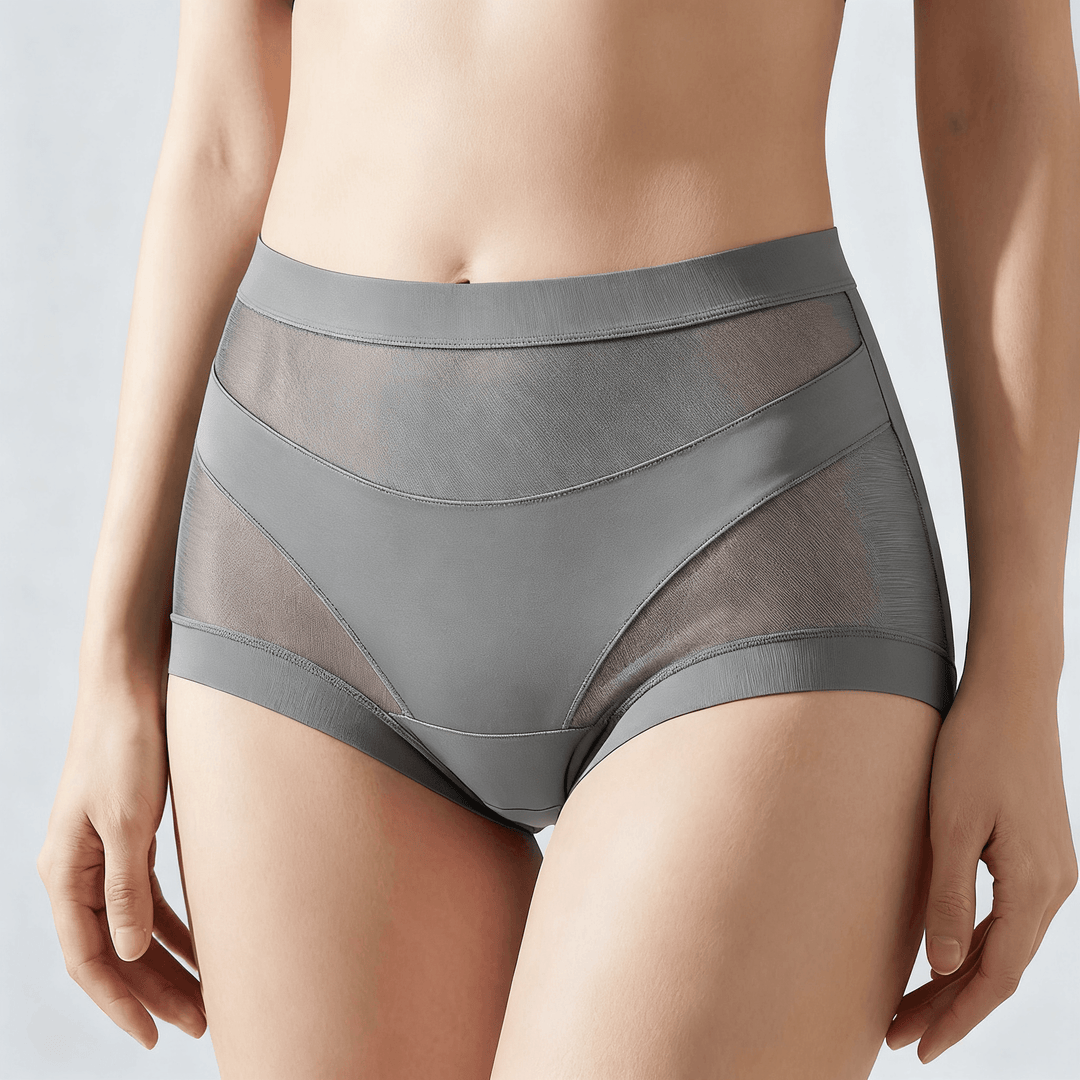 Nuvelle – Seamless High-Waist Mesh Panties Gray / M