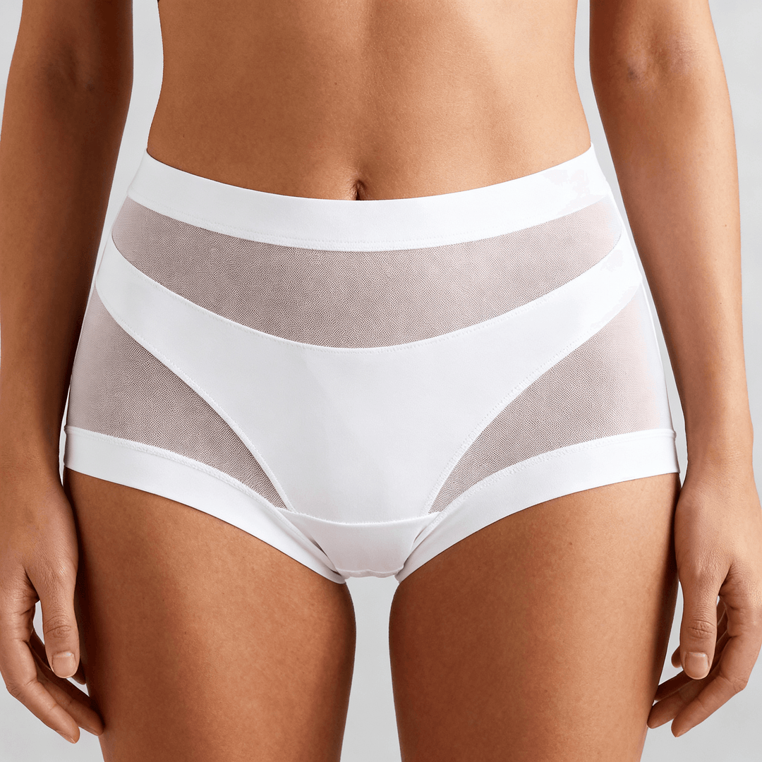 Nuvelle – Seamless High-Waist Mesh Panties White / M