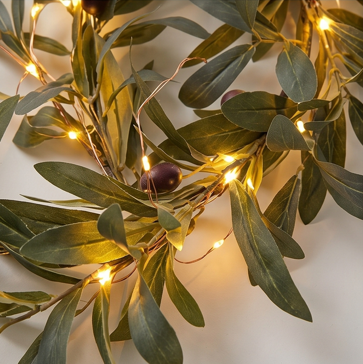 Olivelle™ – Warm-Glow Olive Wreath for Doors and Walls