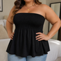 Vellora – Women's Strapless Smocked Babydoll Top