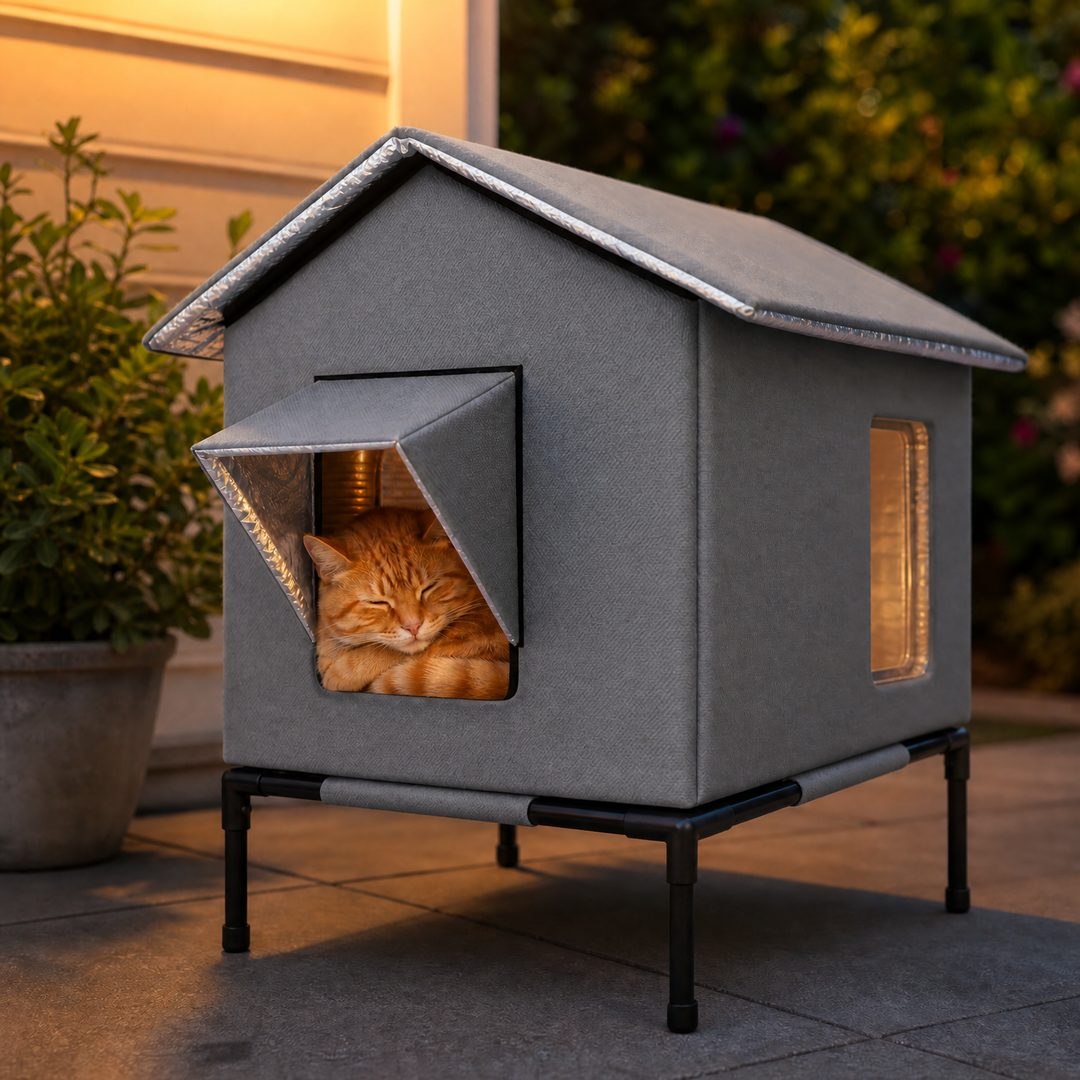 CatHaven™ – Waterproof Cat House with Thermal Lining