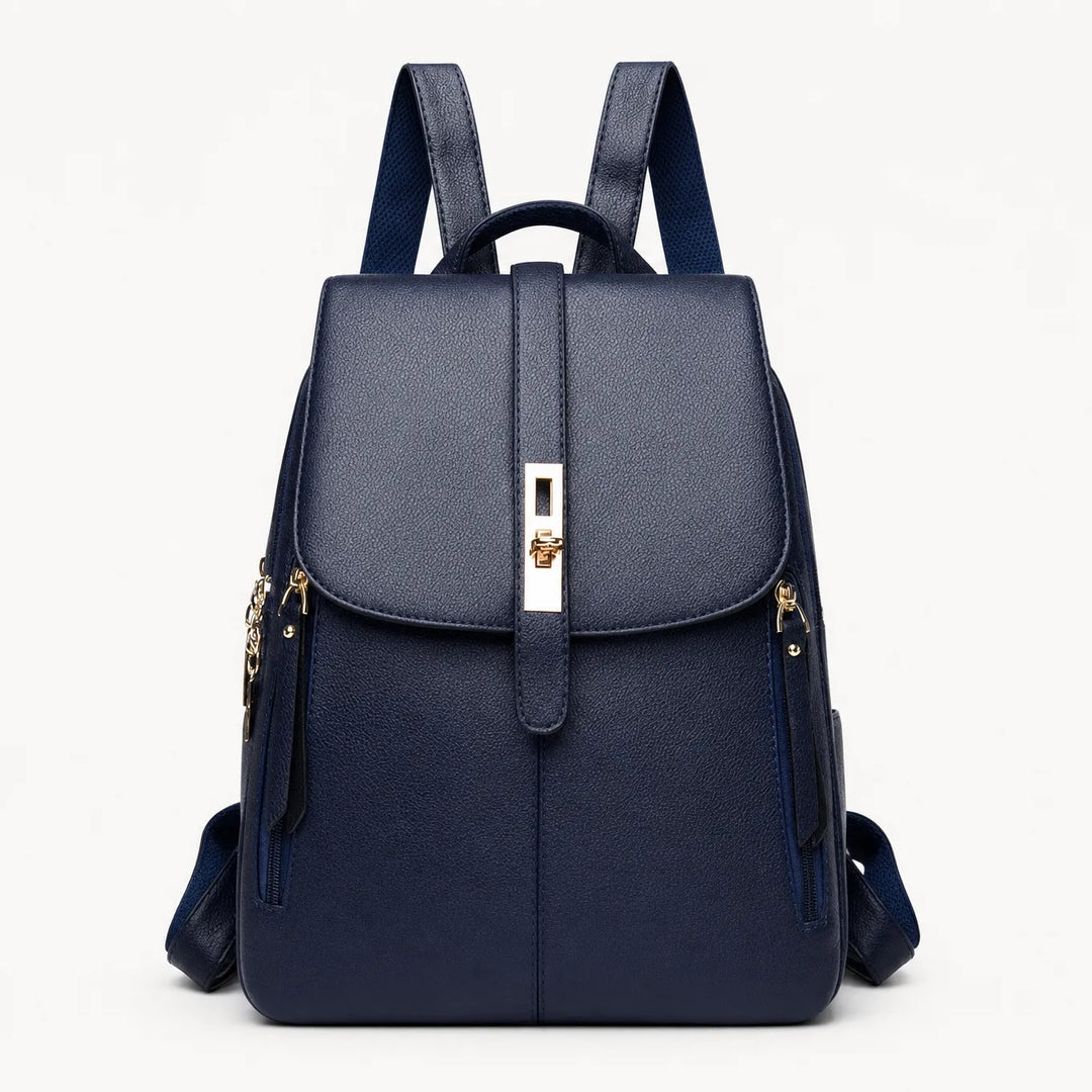 Marabella – Backpack with Twist-Lock Flap and Rose-Gold Hardware