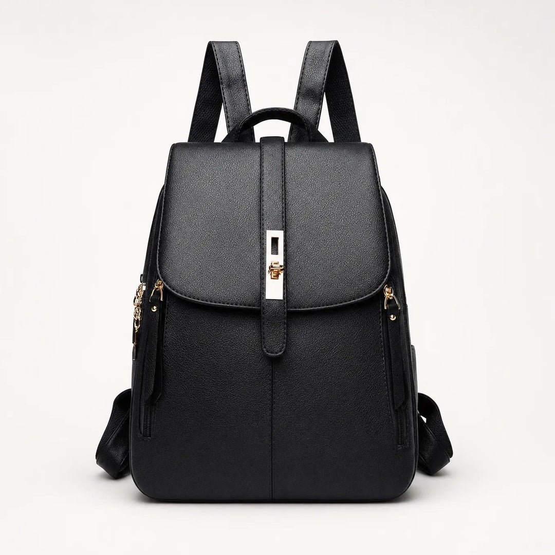 Marabella – Backpack with Twist-Lock Flap and Rose-Gold Hardware
