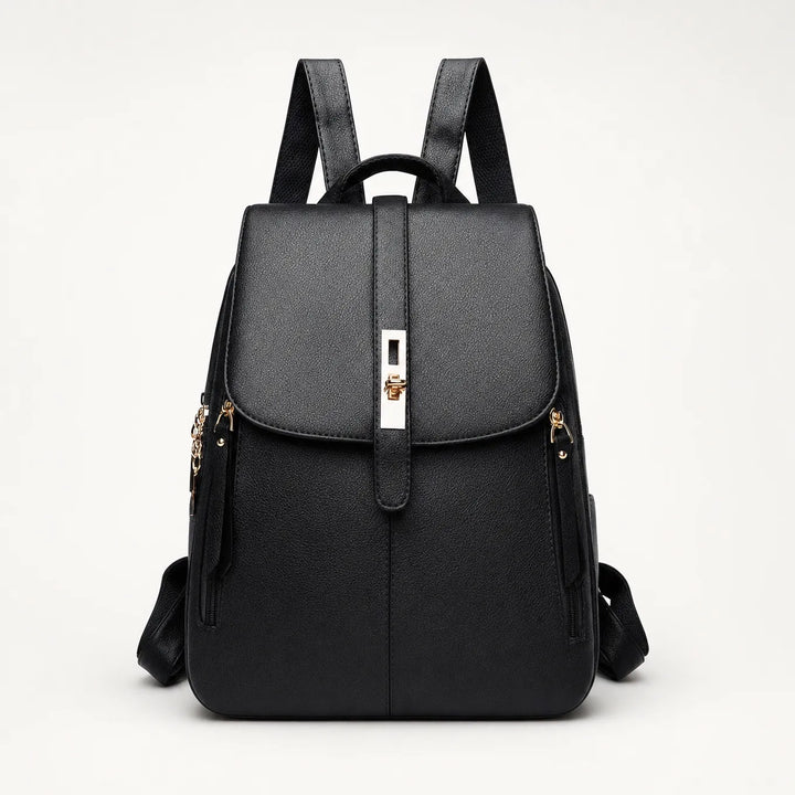 Marabella – Backpack with Twist-Lock Flap and Rose-Gold Hardware
