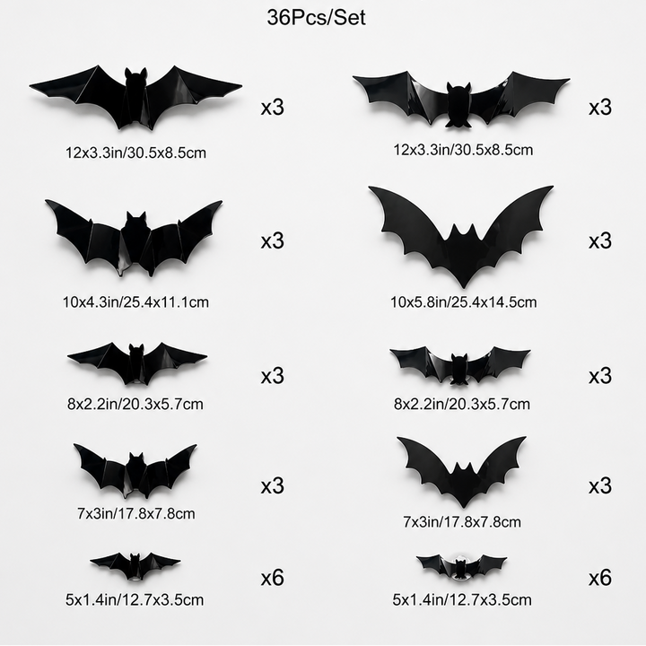 Hauntlow – Foldable LED Glow Halloween Bats (36 pcs)
