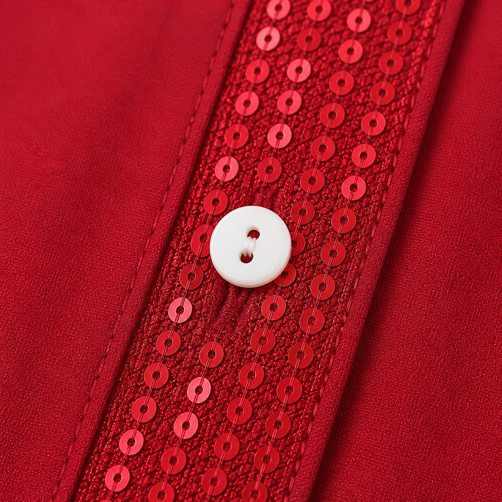 Duskglint – Sequin Pocket Panel Button-Down Top