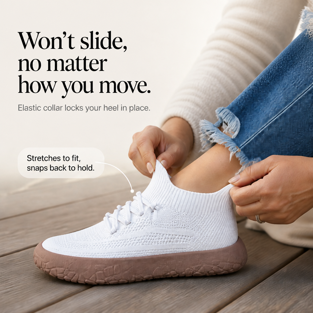Cloudstep – Knit Mesh Elastic-Collar Slip-On Sneakers