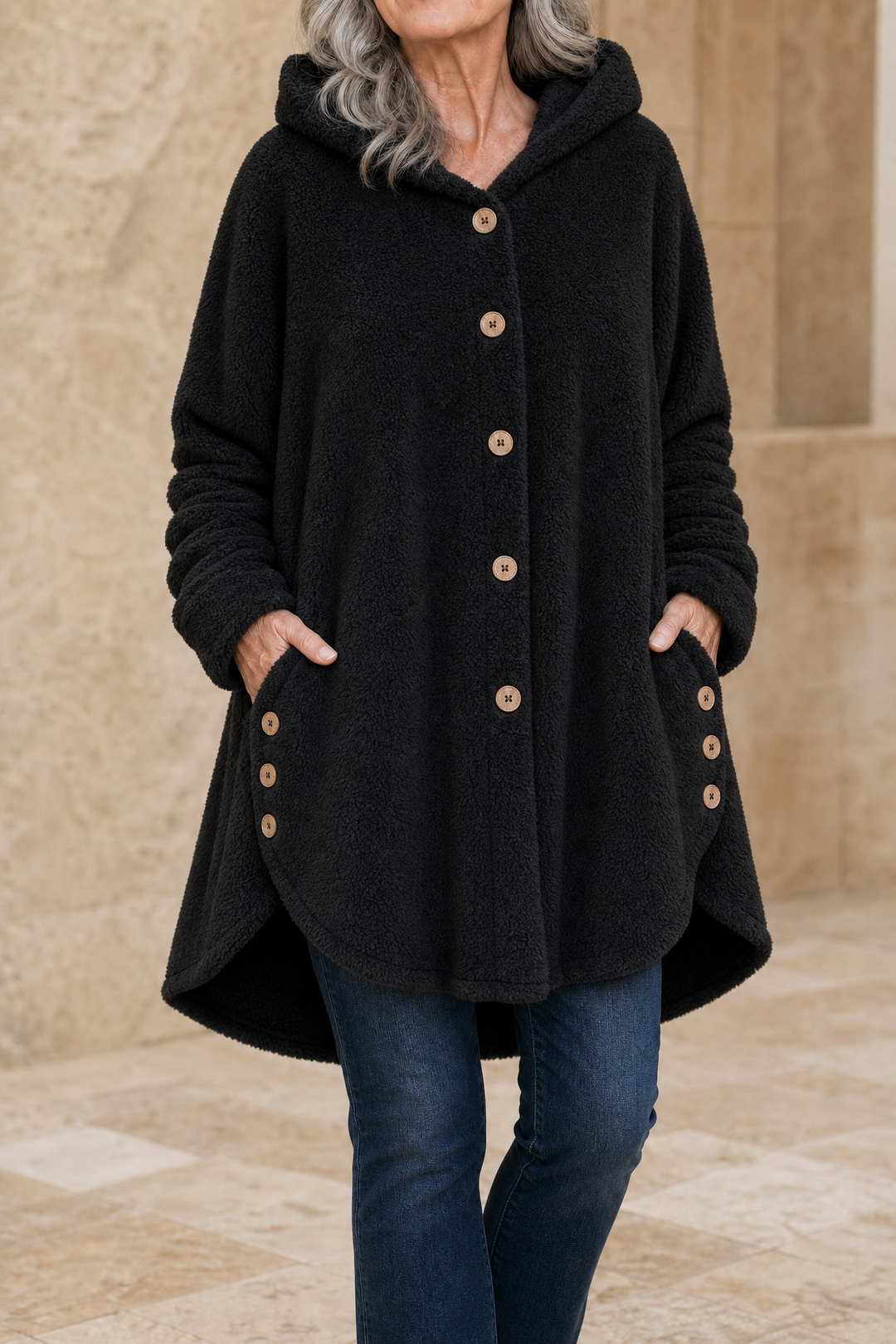 Fenwick – Button-Front Fleece-Look Shirt Jacket
