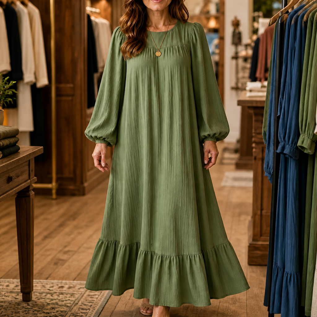 Wearbella – Oversized Bishop Sleeve Boho Maxi Dress