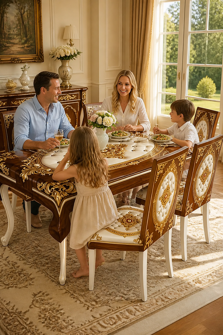 Tavolara – Ornate Embossed Tablecloth And Chair Cover Set