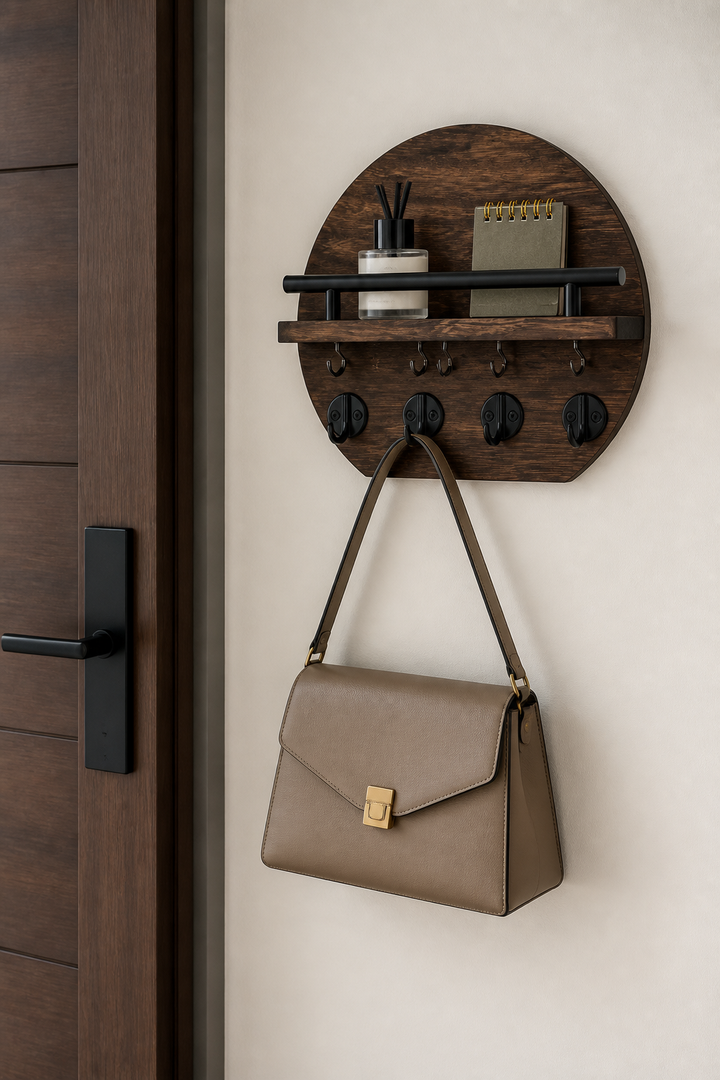 Keyhaven – Wall-Mounted Entryway Shelf With Double Hooks