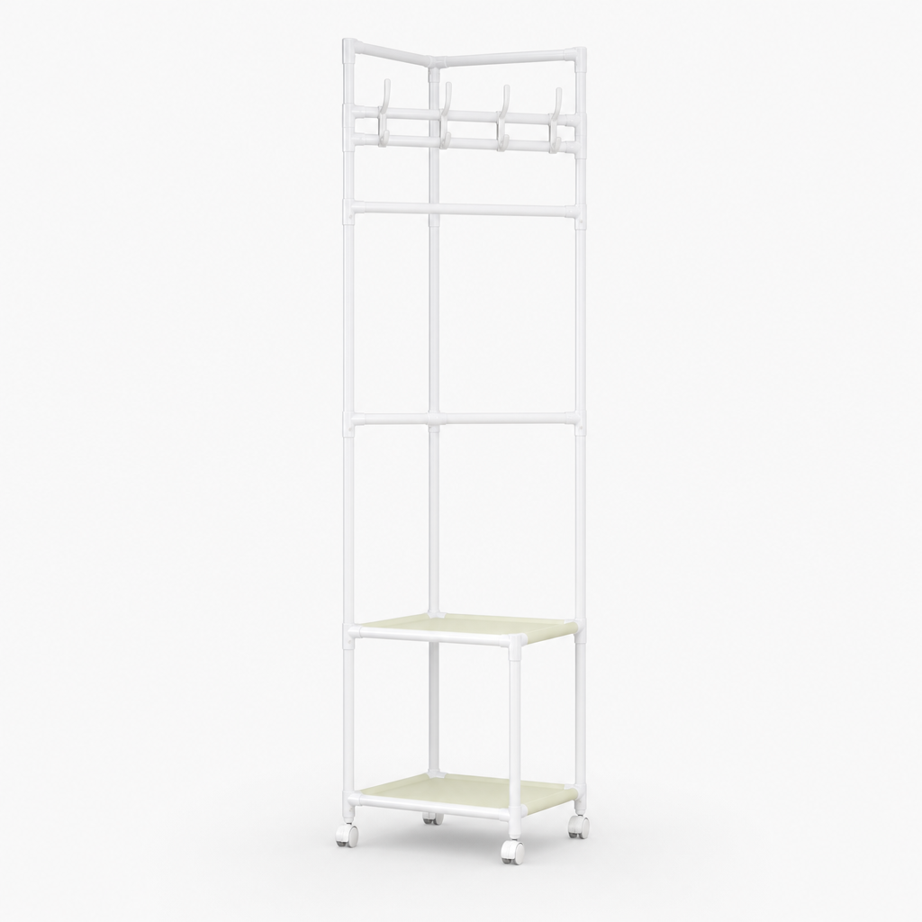 Nookstand – Space-Saving Garment Rack With Shelf And Hooks