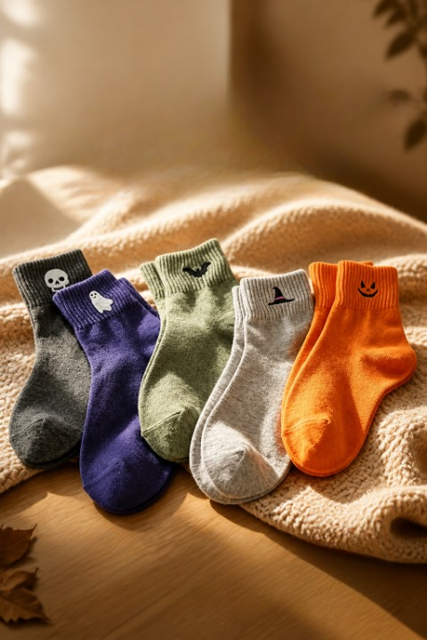 Cuffette – Embroidered Non-Slip Halloween Crew Socks
