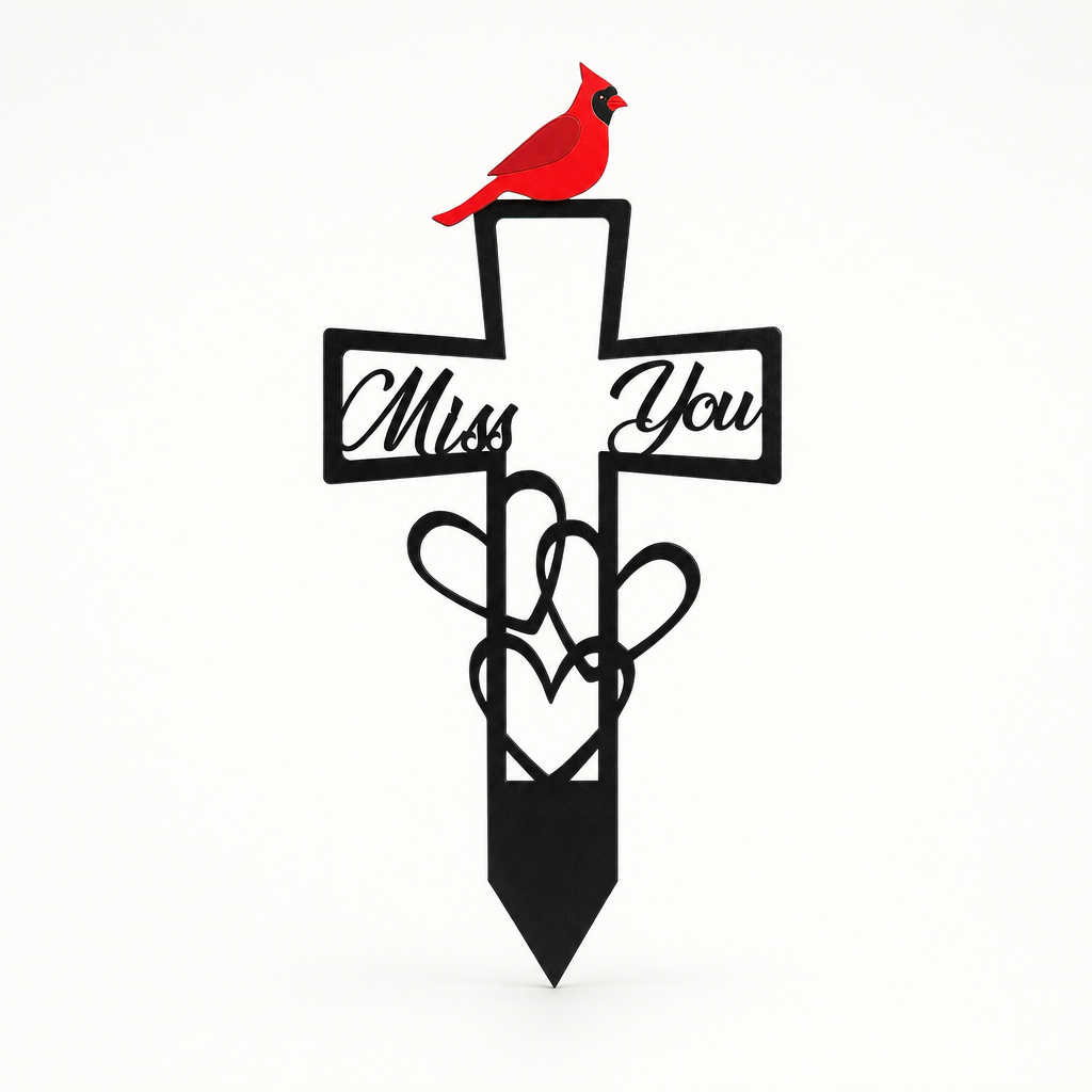 Cardinalight – Cardinal Cross Memorial Garden Stake