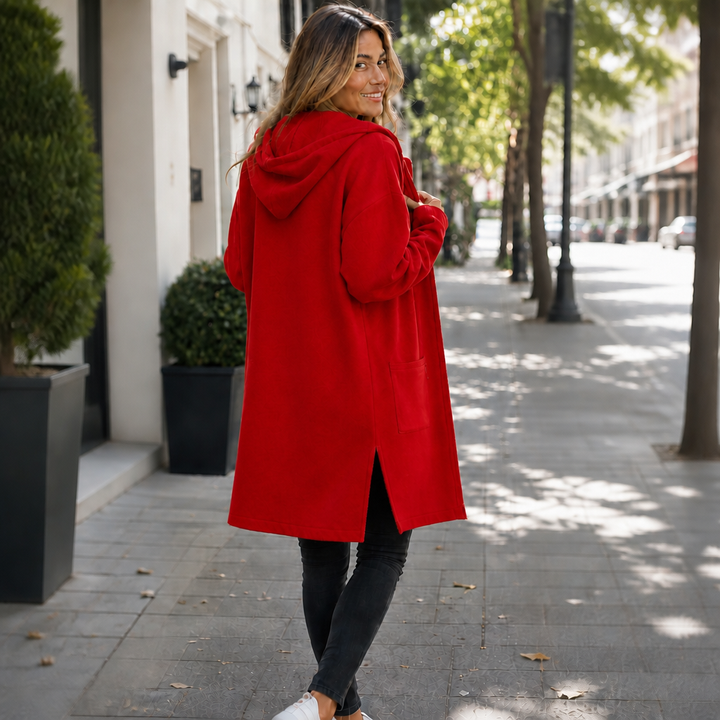 Wearbella – Longline Open-Front Hooded Cardigan