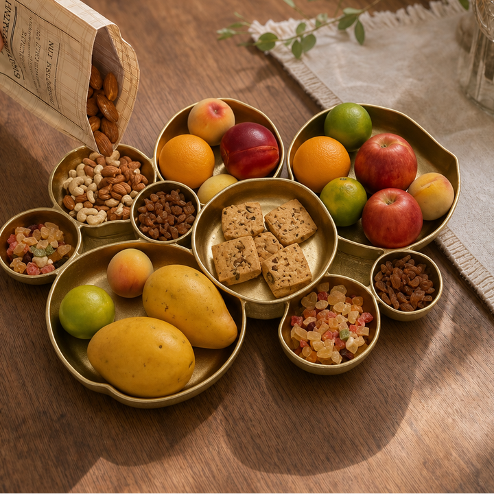 Clusterware – Nine-Bowl Clustered Metal Serving Tray