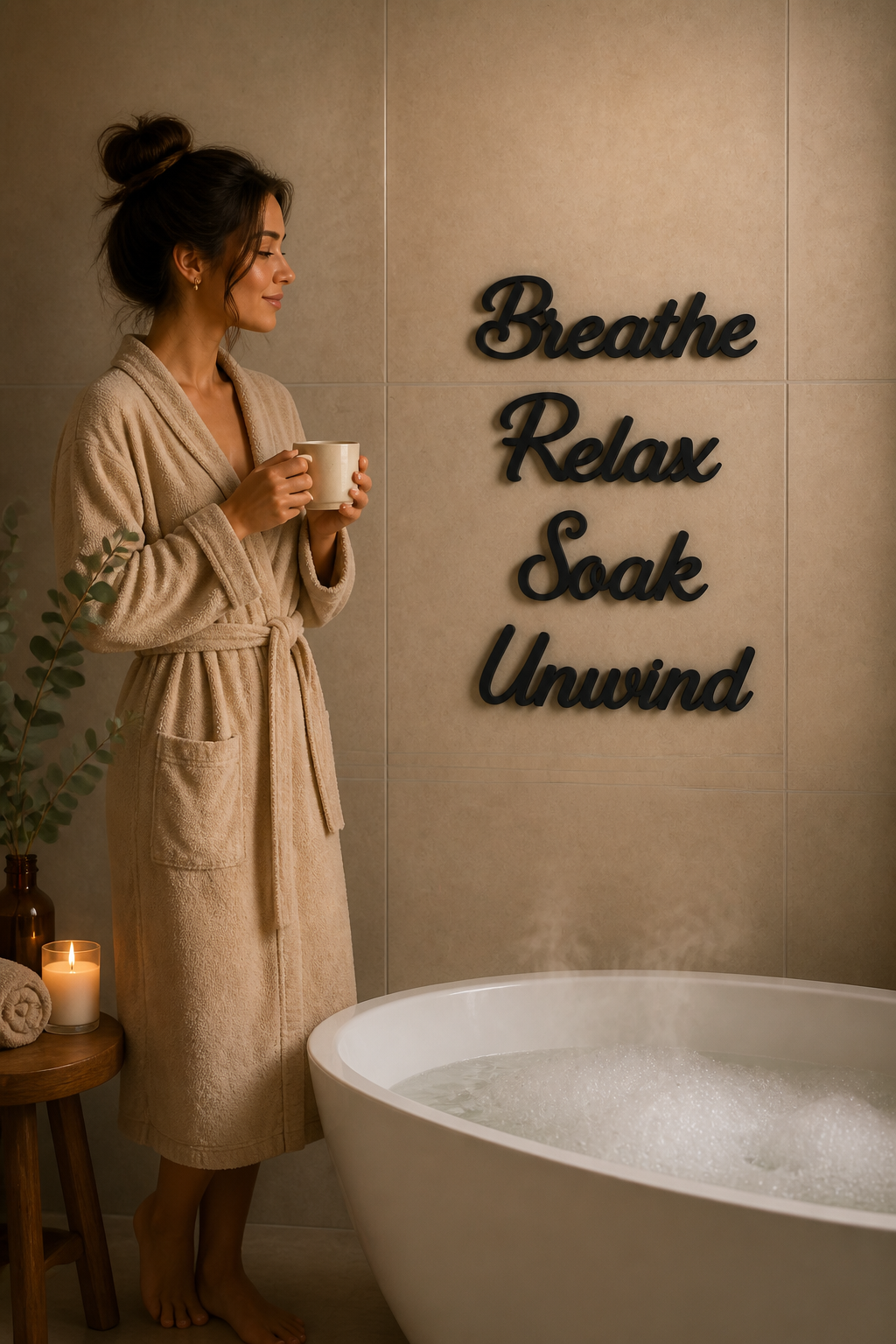 Millhouse Woodcraft – Layered Wood Cutout Bathroom Wall Sign Set