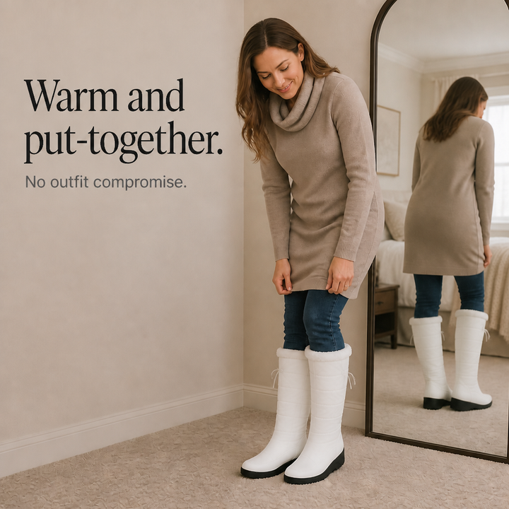 Calevra – Drawstring Over-The-Knee Quilted Snow Boots