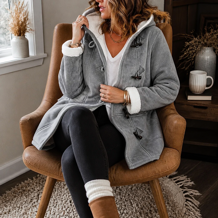 Plushbelle – Faux Shearling Hooded Winter Coat