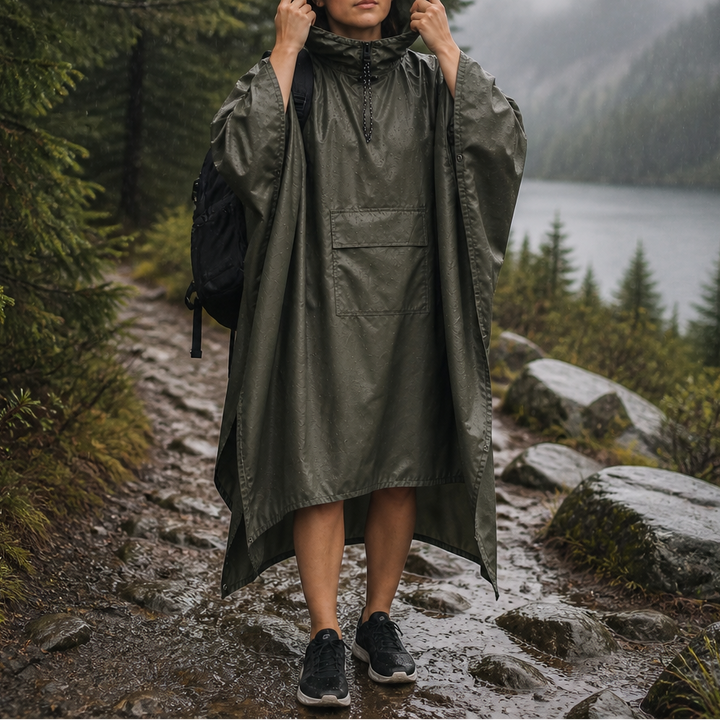 Zipdri – Full-Zip Packable Hooded Rain Poncho