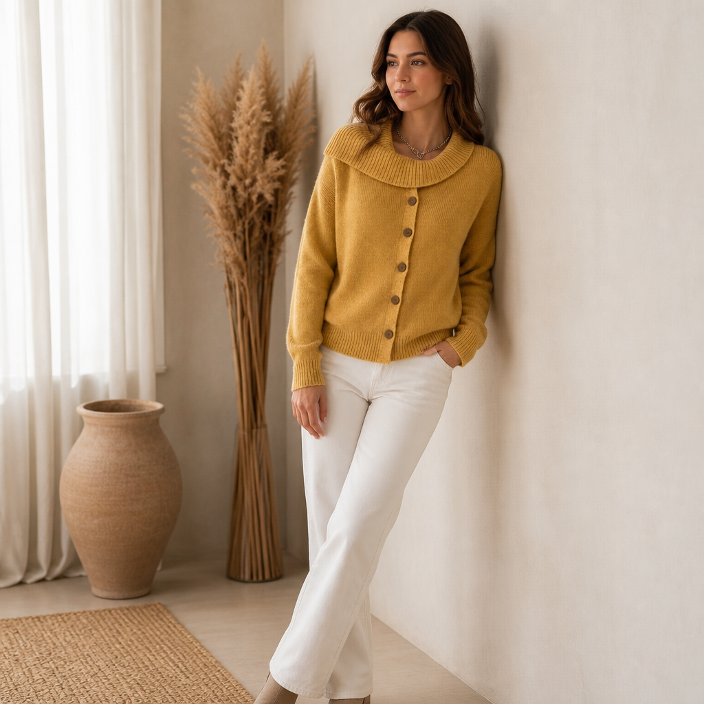 Draperie – Oversized Waterfall Collar Knit Cardigan