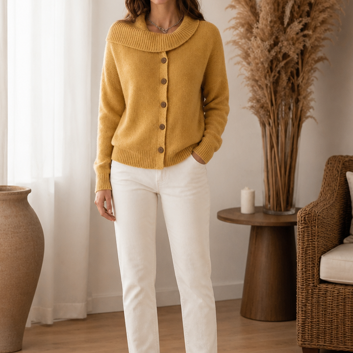 Draperie – Oversized Waterfall Collar Knit Cardigan