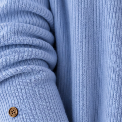 Cozetta – Ribbed Relaxed-Fit Button Detail Tunic
