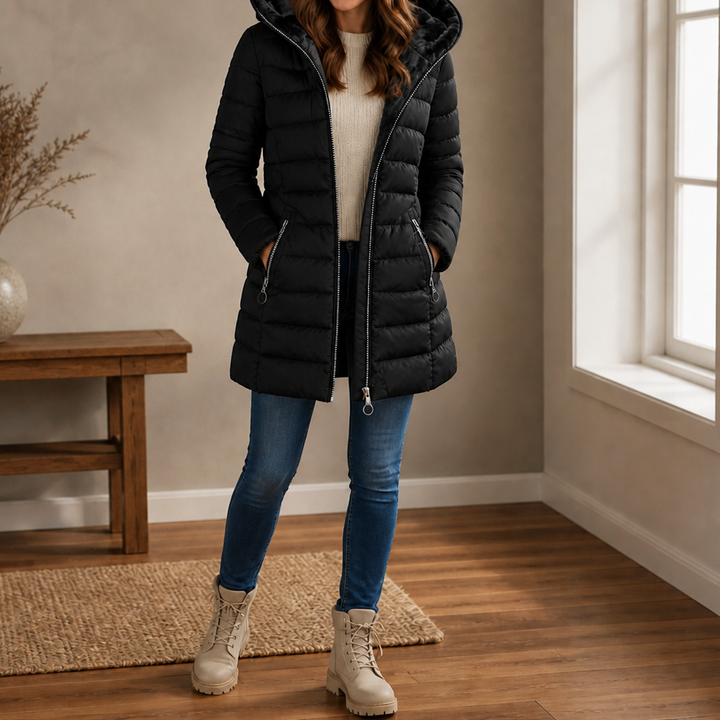 Wintervale – Plush-Lined Hooded Longline Puffer Coat
