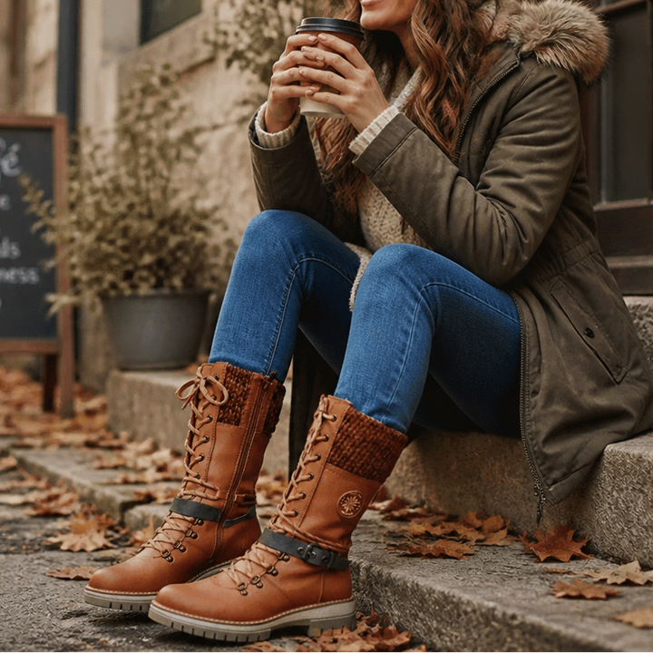Cozette – Knit-Shaft Wide-Foot Winter Boots