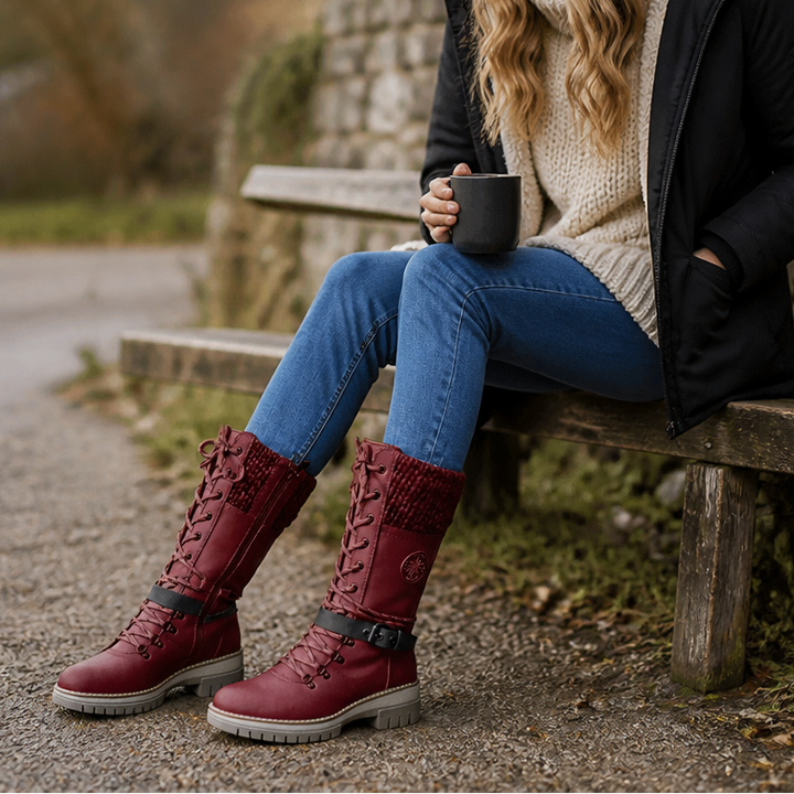 Cozette – Knit-Shaft Wide-Foot Winter Boots