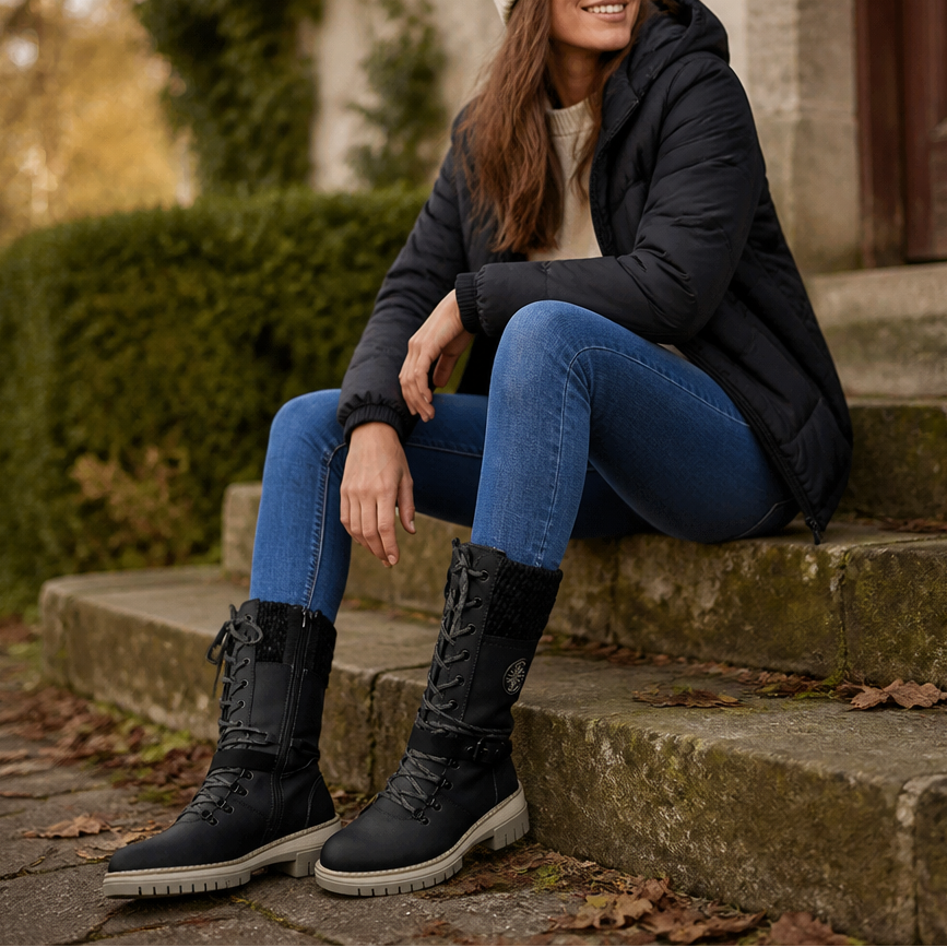 Cozette – Knit-Shaft Wide-Foot Winter Boots