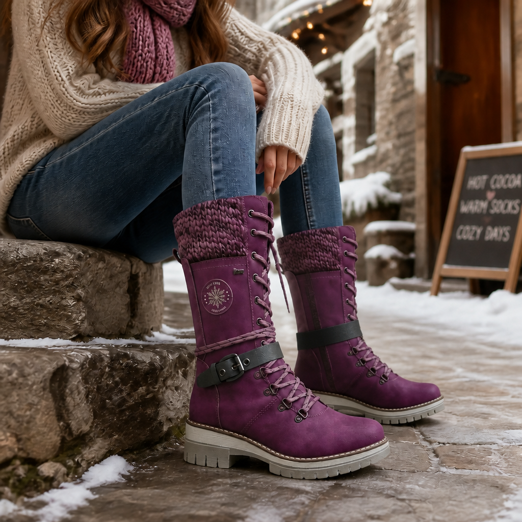 Cozette – Knit-Shaft Wide-Foot Winter Boots