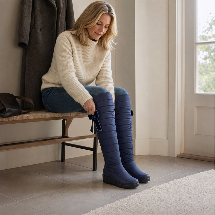 Duvella – Quilted Puffer-Style Tall Winter Boots