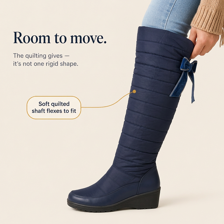 Duvella – Quilted Puffer-Style Tall Winter Boots