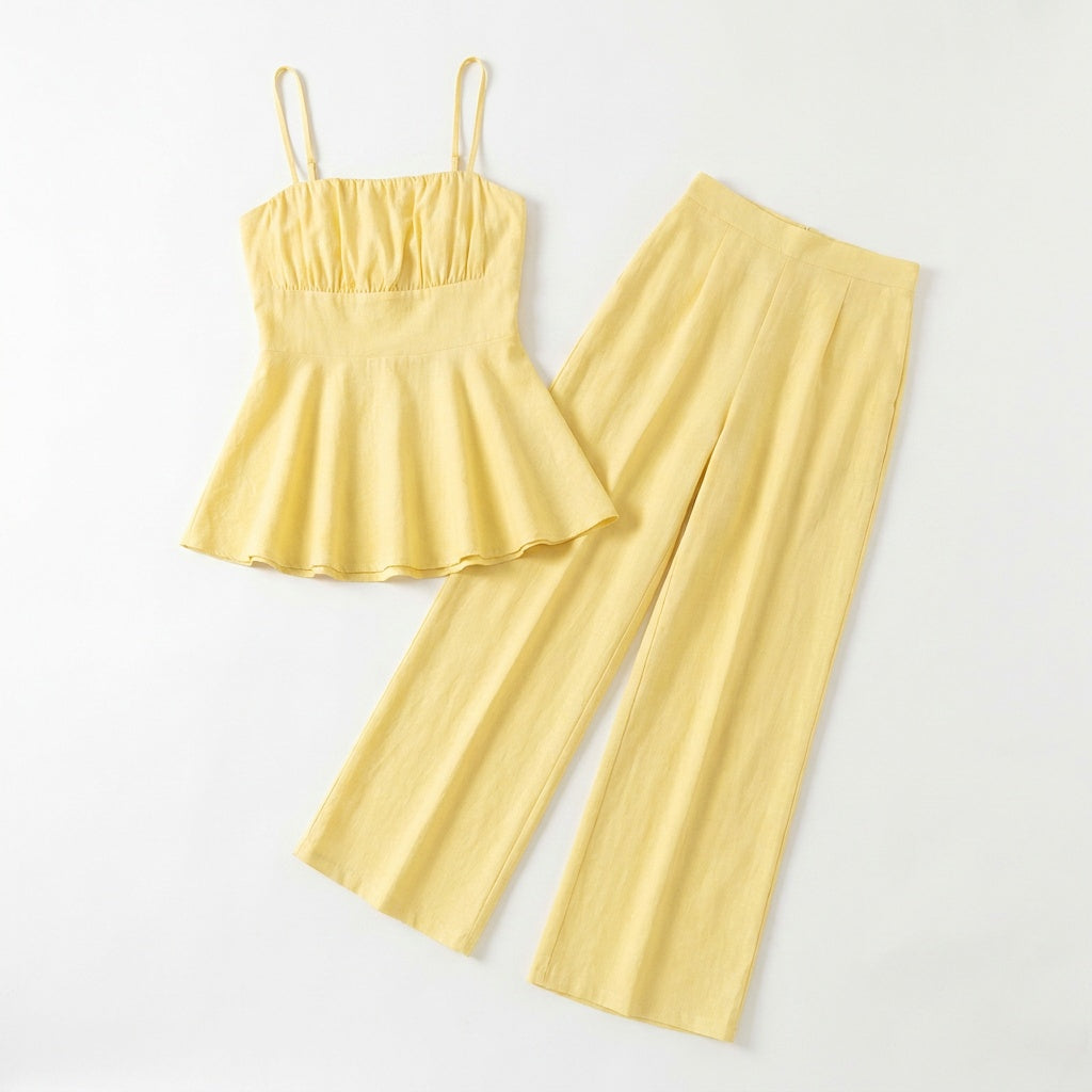 Solenza™ – Ruched Peplum Summer Co-Ord Set