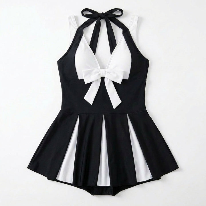 Soliera – Women's Plus-Size Halter Swimdress with Boy Shorts