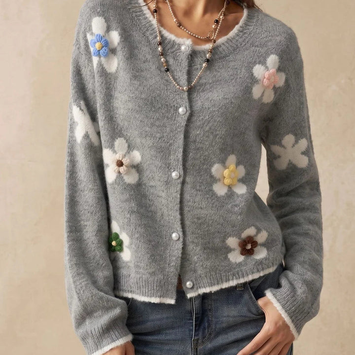 Florabelle – 3D Floral Appliqué Knit Cardigan