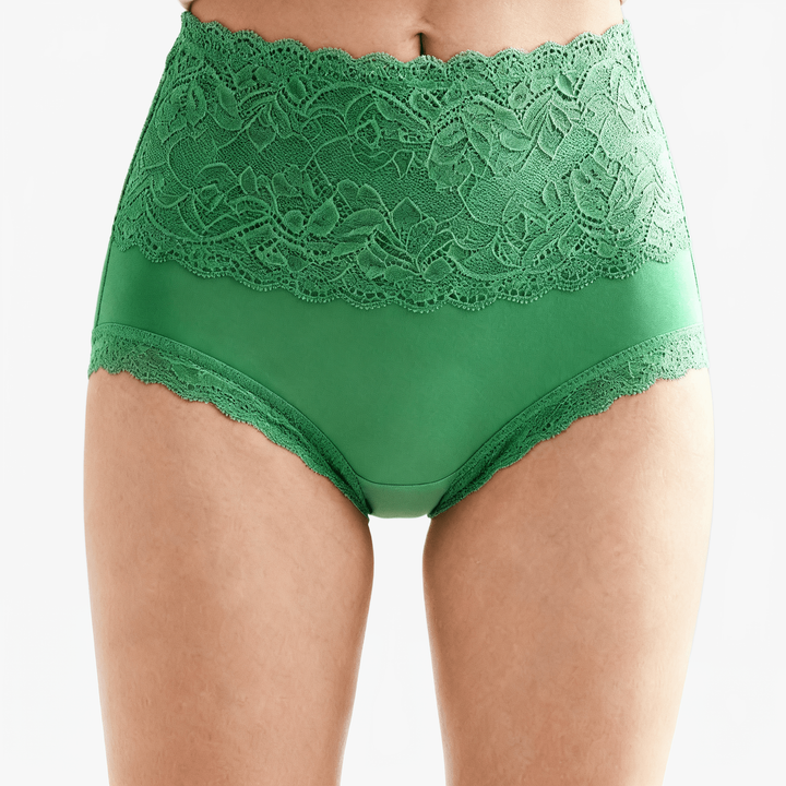 Lunelle – Floral Lace High-Waist Briefs 3-Pack Green