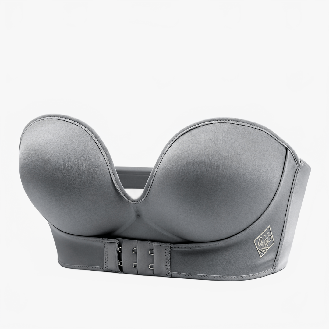 LuxeLift - Soft Stay-Put Strapless Bra for Women Grey