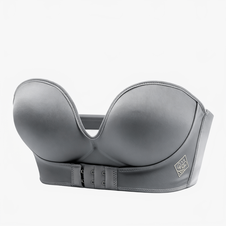 LuxeLift - Soft Stay-Put Strapless Bra for Women Grey