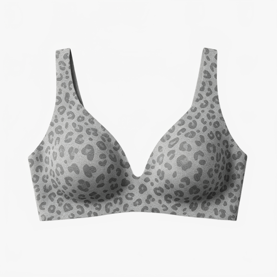 Veluna – Seamless Deep V Wireless Lift Bra Gray