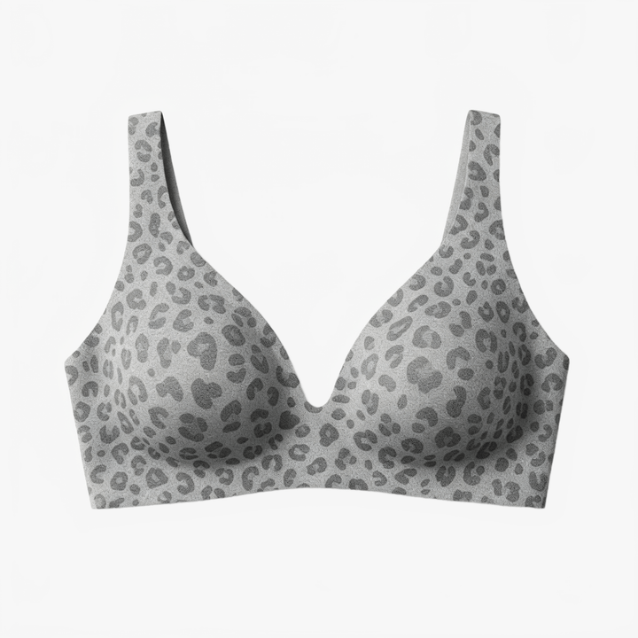 Veluna – Seamless Deep V Wireless Lift Bra Gray