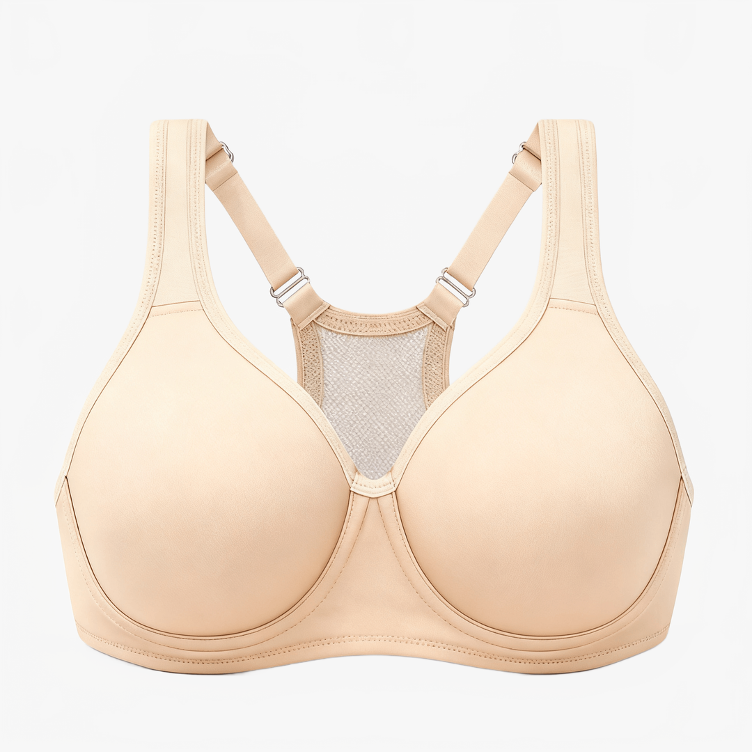 Velura™ – External Underwire Sports Bra for Lasting Comfort Beige