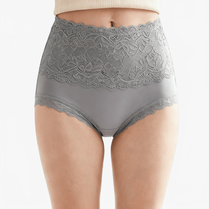 Lunelle – Floral Lace High-Waist Briefs 3-Pack Gray