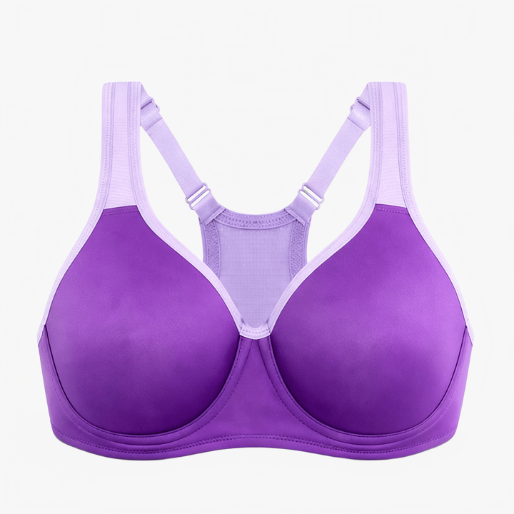 Velura™ – External Underwire Sports Bra for Lasting Comfort Purple