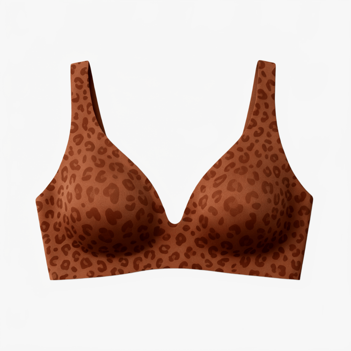 Veluna – Seamless Deep V Wireless Lift Bra Brown