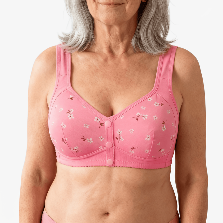 DaisyBra – Wireless Front Closure Comfort Bra Pink